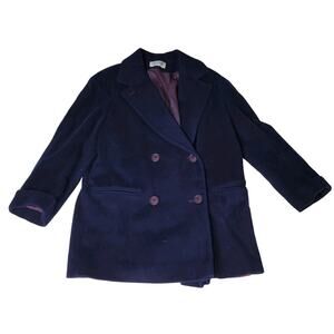 Vtg JG Hook Pea Coat Blue Sz 40 Wool Nautical Captain Preppy Retro Sea Ocean